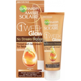 Garnier Ambre Solaire No Streaks Bronzer 1 Week Glow tónovací samoopaľovací krém na tvár Medium 50 ml