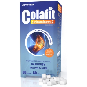 Apotex Colafit čistý kryštalický kolagén s vitamínom C výživový doplnok 60 kociek + 60 tablet