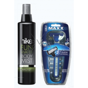 Nike Fun Water Body Mist Outrageous parfumovaný telový sprej pre mužov 200 ml + holiaci strojček pre mužov darčeková sada