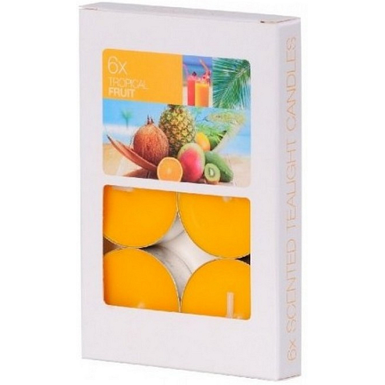 Bolsius Aromatic Tropical Fruit - Tropické ovocie vonné čajové sviečky 6 kusov, doba horenia 4 hodiny