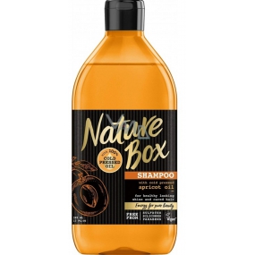 Nature Box Marhuľa Vitamínový antioxidant šampón na vlasy so 100% za studena lisovaným marhuľovým olejom, vhodné pre vegánov 385 ml