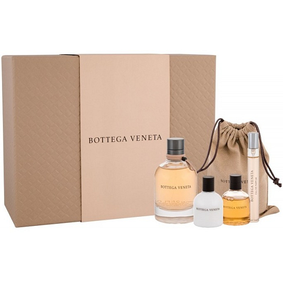 Bottega Veneta Veneta parfumovaná voda pre ženy 75 ml + toaletná voda 10 ml + telové mlieko 30 ml + sprchový gél 30 ml + vrecúško, darčeková sada