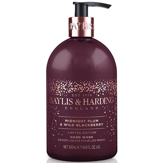 Baylis & Harding Polnočná slivka a Divoká ostružina tekuté mydlo na ruky dávkovač 500 ml