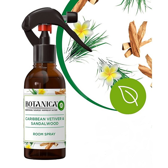 Air Wick Botanica Karibský vetiver a santalové drevo osviežovač vzduchu sprej 237 ml