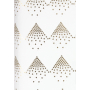 Zowie Darčekový baliaci papier 70 x 150 cm Vianočný Luxusné White Christmas s razbou biely zlaté hviezdy v tvare stromčeka