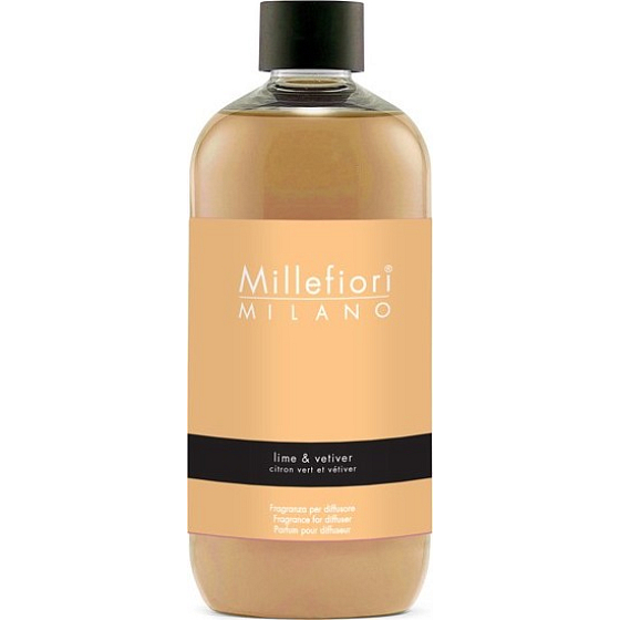 Millefiori Milano Natural Lime & Vetiver - Limetka a vetiver Náplň difuzéra pre vonná steblá 500 ml