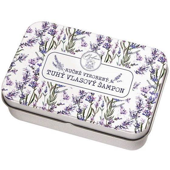 Bohemia Gifts Levanduľový tuhý šampón pre všetky typy vlasov v plechovom balení 80 g