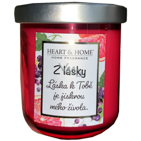 Heart & Home Svieža sójová sviečka s nápisom From love 110 g