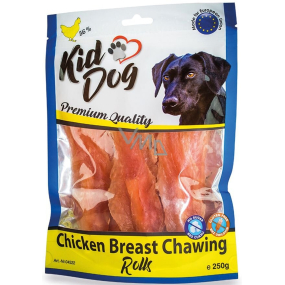 KidDog Chicken Breast Chawing Rolls kuracie prsia na buffalo tyči, mäkká mäsová pochúťka pre psy 250 g