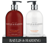 Baylis & Harding Men Čierne korenie a ženšen tekuté mydlo 500 ml + mlieko na ruky a telo 500 ml, kozmetická sada pre mužov