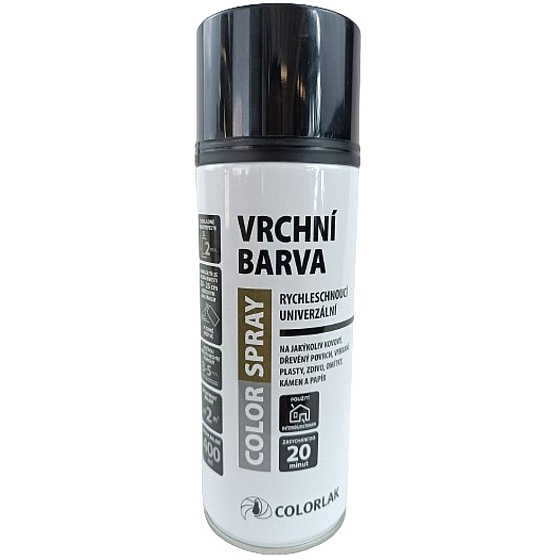 Colorlak Color spray RAL9005 vrchný náter čierny lesklý sprej 400 ml