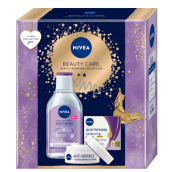 Nivea Beauty Care Antiwrinkle krém pre zlepšenie kontúr 65+ 50 ml + Nivea Sensitive upokojujúca micelárna voda 400 ml, kozmetická sada pre ženy