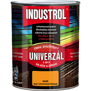Industrol S2013 univerzál lesk vrchná farba na kov a drevo, 6400 tmavá chrómová žltá, 750 ml