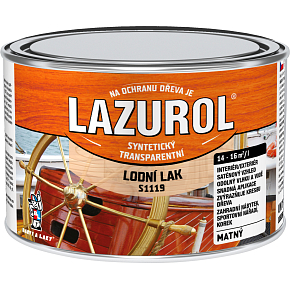 Lazurol S1119 lodný lak odolný lak na drevo bezbarvý, mat 375 ml Lazurol S1119 lodný lak odolný lak na drevo bezbarvý, mat 375 ml
