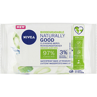 Nivea Naturally Good čistiace pleťové obrúsky, 25 ks