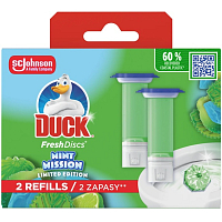 Duck Fresh Discs Mint Mission WC blok s vôňou mäty a limetky náhradná náplň 2x36 ml