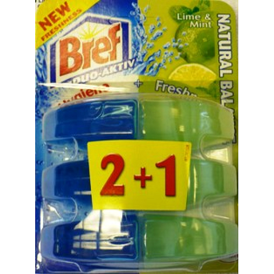 Bref Duo Aktiv Extra Clean & Fresh Limetka a Mäta WC gél náhradná náplň 3 x 60 ml
