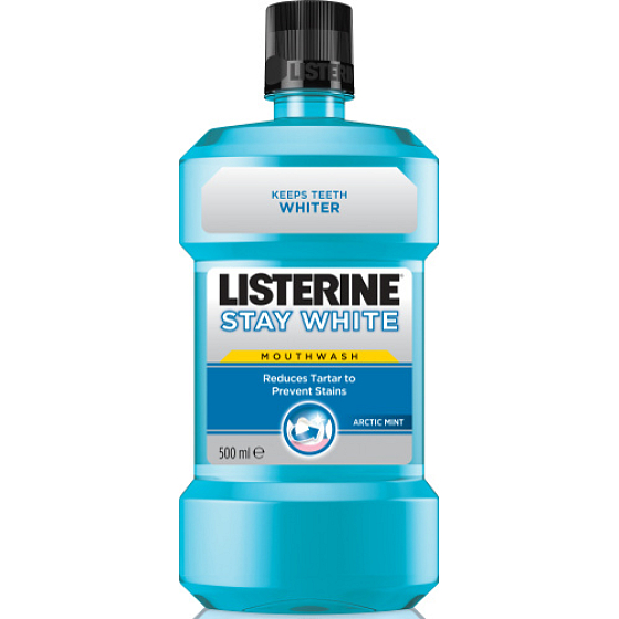 Listerine Stay White Arctic Mint ústna voda pre biele zuby 250 ml