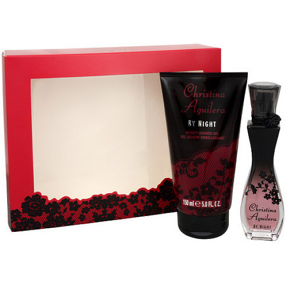 Christina Aguilera by Night parfumovaná voda 30 ml + sprchový gél 150 ml, darčeková sada