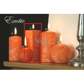 Lima Mramor Exotic vonná sviečka oranžová hranol 45 x 120 mm 1 kus