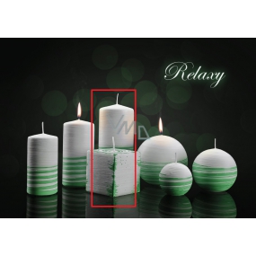 Lima Aromatická špirála Relax sviečka bielo - zelená valec 70 x 150 mm 1 kus