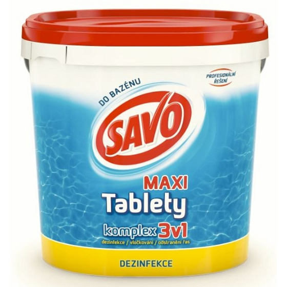 Savo 3v1 Maxi komplex Chlórové tablety do bazéna dezinfekcia 4 kg