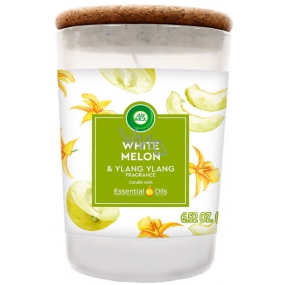 Air Wick Essential Oils White Melon & Ylang Ylang - Biele melóny a ylang ylang vonná sviečka sklo 185 g