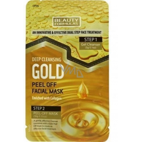 Beauty Formulas Gold Detox zlupovaciu dvojkroková pleťová maska 13 g