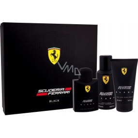 Ferrari Scuderia Black toaletná voda pre mužov 125 ml + sprchový gél 150 ml + dezodorant sprej 150 ml, darčeková sada