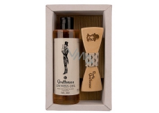 Bohemia Gifts Gentleman Pivné kvasnice a chmeľ sprchový gél 250 ml + drevený motýľ kozmetická sada pre mužov