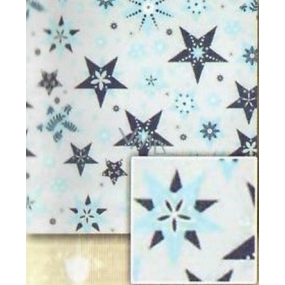 Nekupto Darčekový baliaci papier 70 x 500 cm Vianočný Strieborný, modré hviezdy