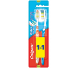 Colgate Extra Clean Medium stredná zubná kefka 1 + 1 kus