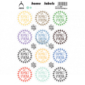 Arch Domáce etikety Home Labels samolepky Domáca výroba farebné 12 x 18 cm