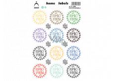 Arch Domáce etikety Home Labels samolepky Domáca výroba farebné 12 x 18 cm
