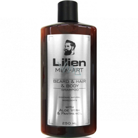 Lilien Men-Art Beard & Hair & Body Shampoo White šampón na fúzy, vlasy a telo s Aloe Vera a Panthenolom 250 ml