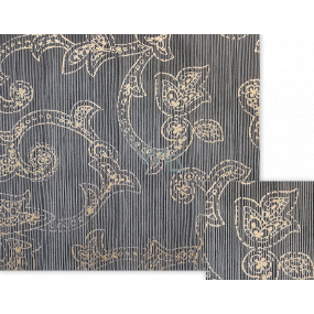 Nekupto Darčekový baliaci papier 70 x 150 cm Tmavomodrý s ornamentami