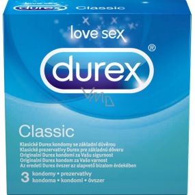 Durex Classic klasický kondóm nominálna šírka: 56 mm 3 kusy