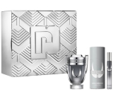 Paco Rabanne Invictus Platinum parfumovaná voda 100 ml + dezodorant v spreji 150 ml + toaletná voda 10 ml miniatúra, darčeková súprava pre mužov