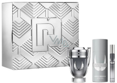 Paco Rabanne Invictus Platinum parfumovaná voda 100 ml + dezodorant v spreji 150 ml + toaletná voda 10 ml miniatúra, darčeková súprava pre mužov