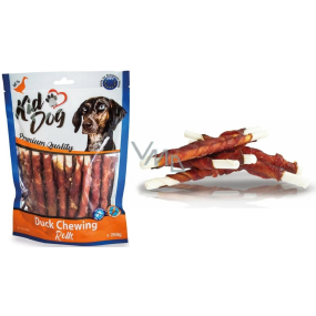 KidDog Rawhide Rolls kačacie mäso na byvolej paličke mäsová pochúťka pre psy 8 mm 250 g
