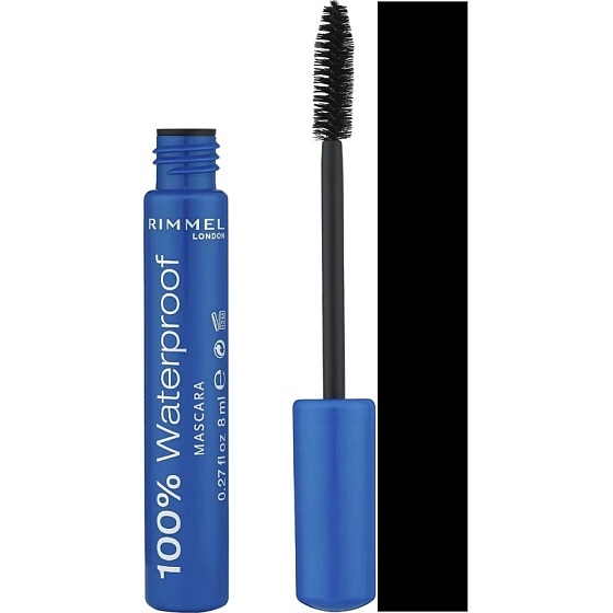 Rimmel London 100% vodeodolná predlžujúca maskara čierna 8 ml