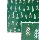 Nekupto Vianočný baliaci papier na darčeky 70 x 200 cm Tmavo zelené, biele a modré stromčeky