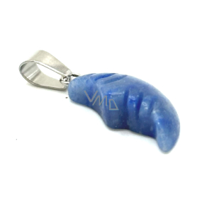 Avanturín modrý Mesiac prívesok prírodný kameň, ručne brúsená figúrka 2,2 x 10 mm, kameň šťastia
