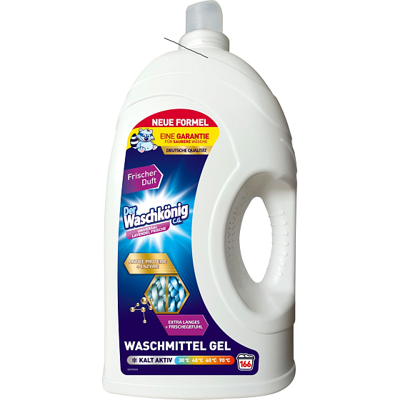 Waschkönig Universal Lavender prací gel na bílé a barevné prádlo, 5 l, 166 dávek, plastová láhev s etiketou značky