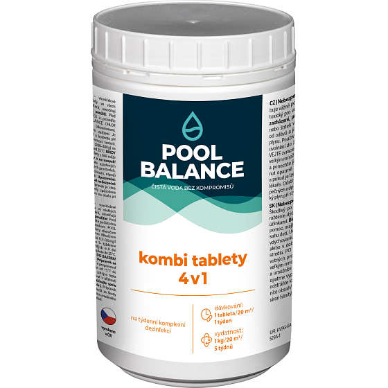 POOL Bazénová chémia Kombi tablety 4v1 1 kg