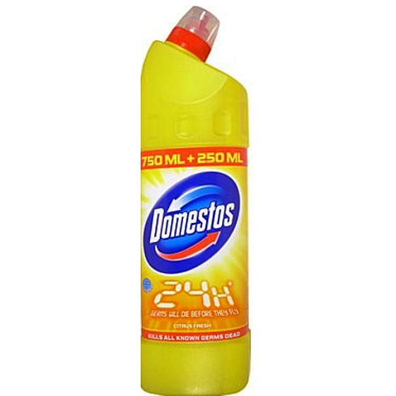 Domestos 24h Citrus tekutý dezinfekčný a čistiaci prostriedok 750 ml + 250 ml
