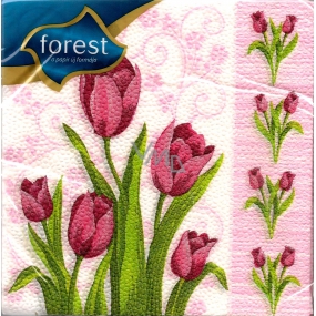 Forest Tulipány veľkonočné obrúsky 33 x 33 cm 1 vrstvové 20 kusov