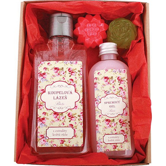 Bohemia Gifts Pre babičku kúpeľová kúpeľ 200 ml + sprchový gél 100 ml + ručne vyrábané mydlo 2 x 30 g, kozmetická sada
