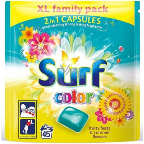 Surf Color Fruity Fiesta & Summer Flowers kapsule na pranie farebnej bielizne 45 kusov, 1183 g
