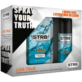 Str8 Live True voda po holení 100 ml + deodorant sprej 150 ml, kozmetická sada